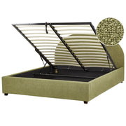 Letto contenitore verde oliva Boucle EU 160 x 200 cm Design minimalista retrò Ottomano