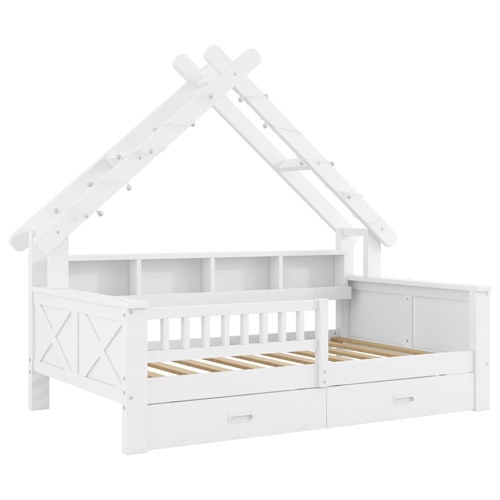 Letto a forma di casa con LED - Xylo - 90x200 - Bianco