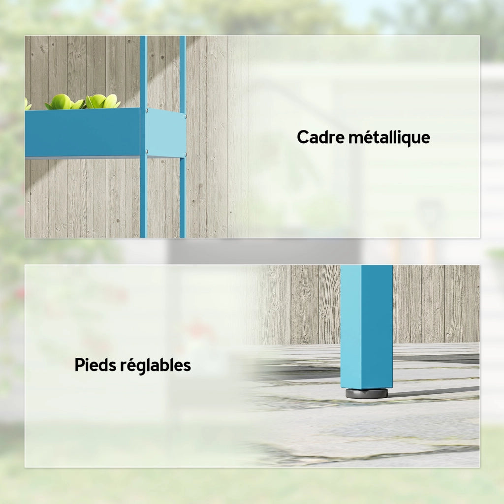 Portapiante 2 Livelli ¨C Zephmum ¨C Blu-Verde, Metallo