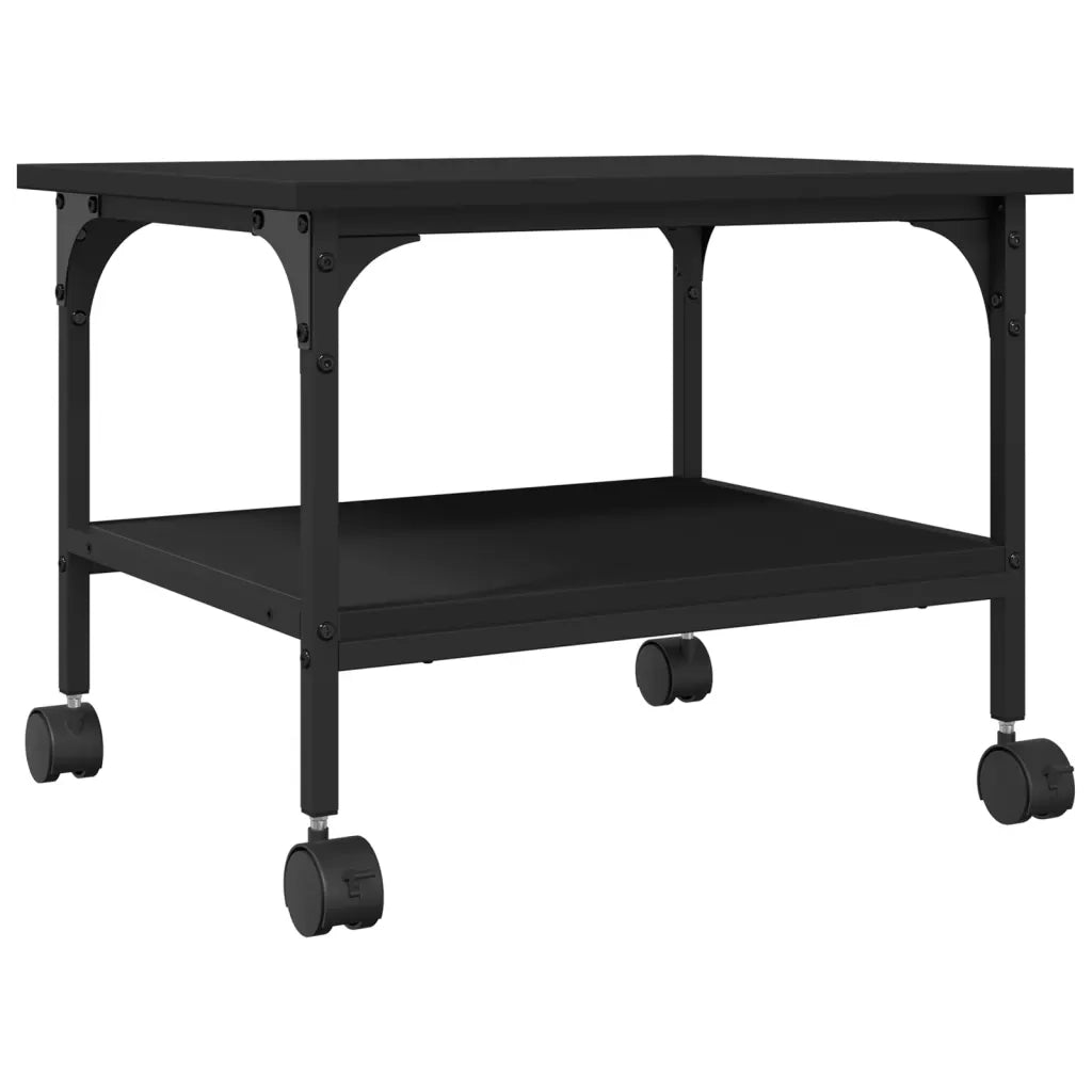 Supporto per Stampante 2 Livelli Nero 50x40x38 cm Multistrato 842281