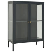 Buffet credenza cassettiera armadio mobile contenitore organizer per cucina soggiorno salotto 75 x 35 x 105 cm acciaio e vetro antracite 02_0029710