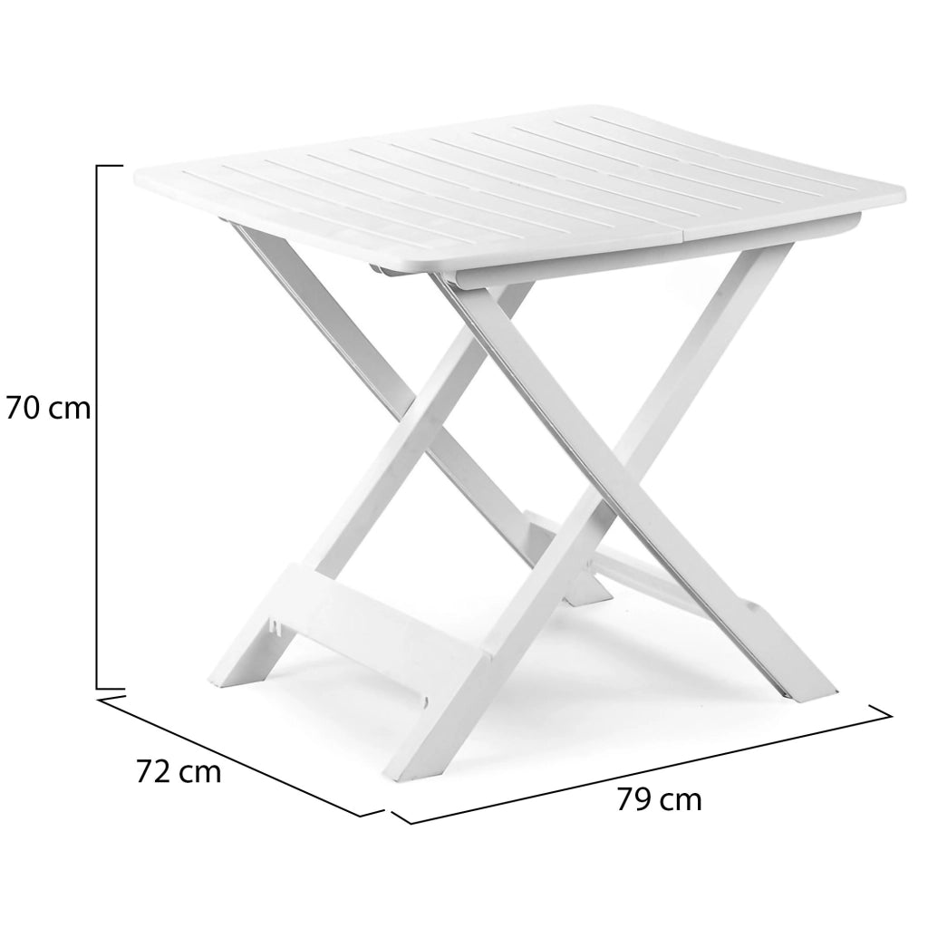 Ruthton, Tavolo da Esterno 4 Posti Made in Italy, 79x72x70h cm Bianco