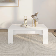 Bertona, Tavolino da Salotto Piano Effetto Doghe, 120x67x43h cm Bianco