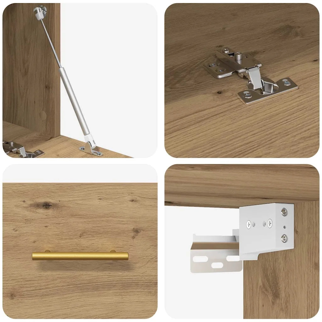 Armadietto a muro rovere artigianale 80 x 36.5 x 35 cm 879556