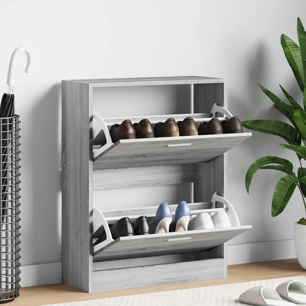 Scarpiera Grigio Sonoma 63x24x81 cm in Legno Multistrato cod mxl 65306