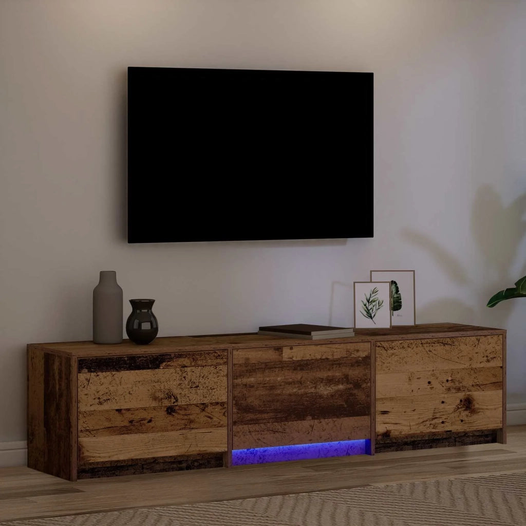 Mobile TV con LED con cassetto Legno vecchio 165 x 34 x 40 cm