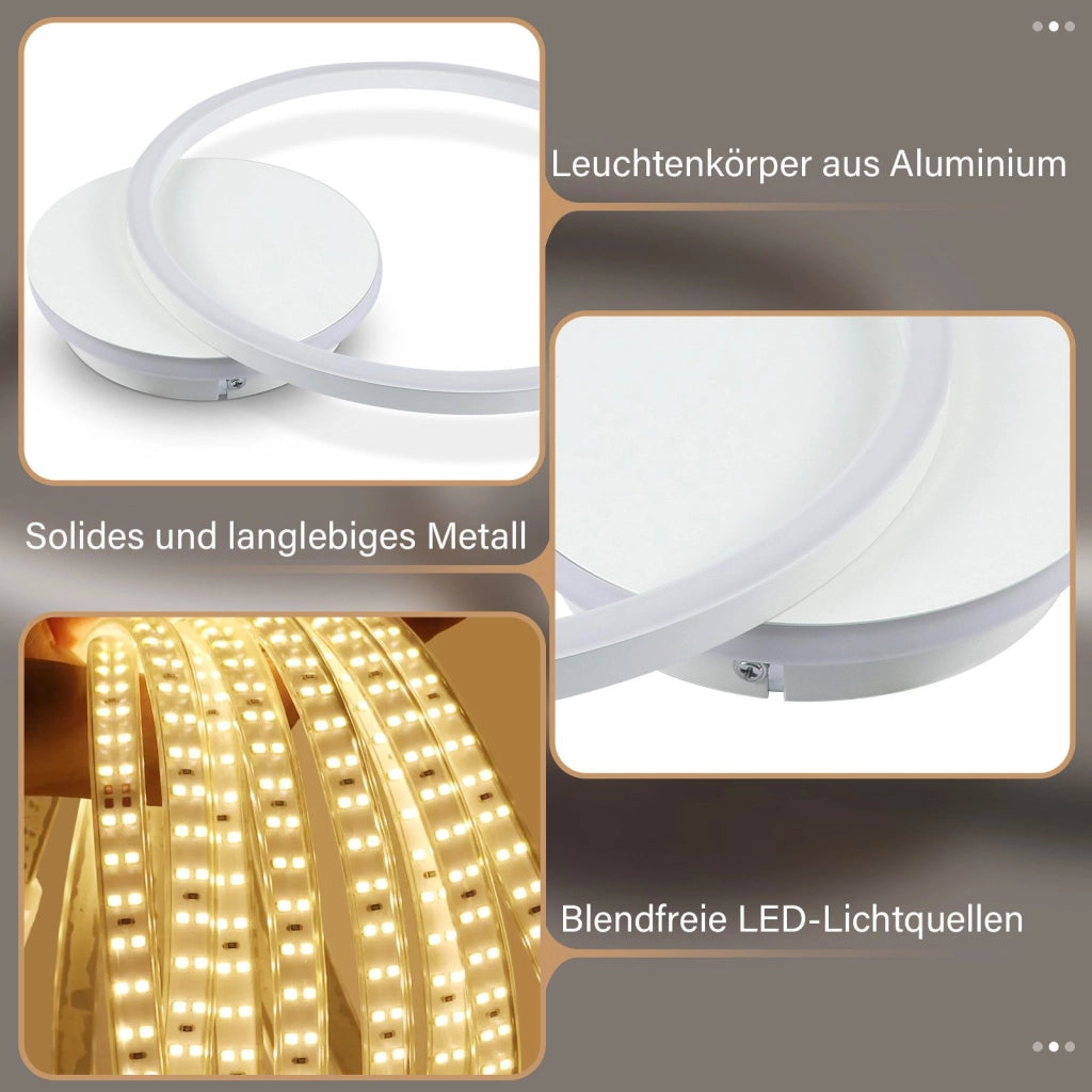 ZMH Lampada da soffitto plafoniera LED moderna 24W design 3000K per soggiorno cucina