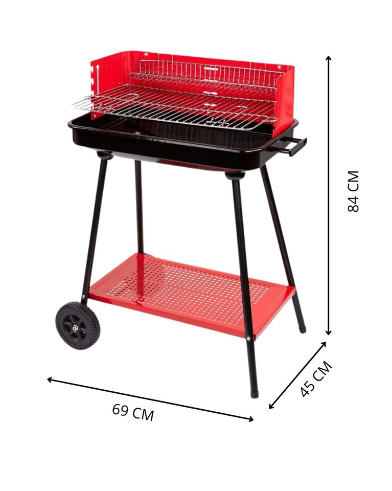 Barbecue a Carbonella In Metallo BBQ Braciere Portatile Ripiano trasportabile