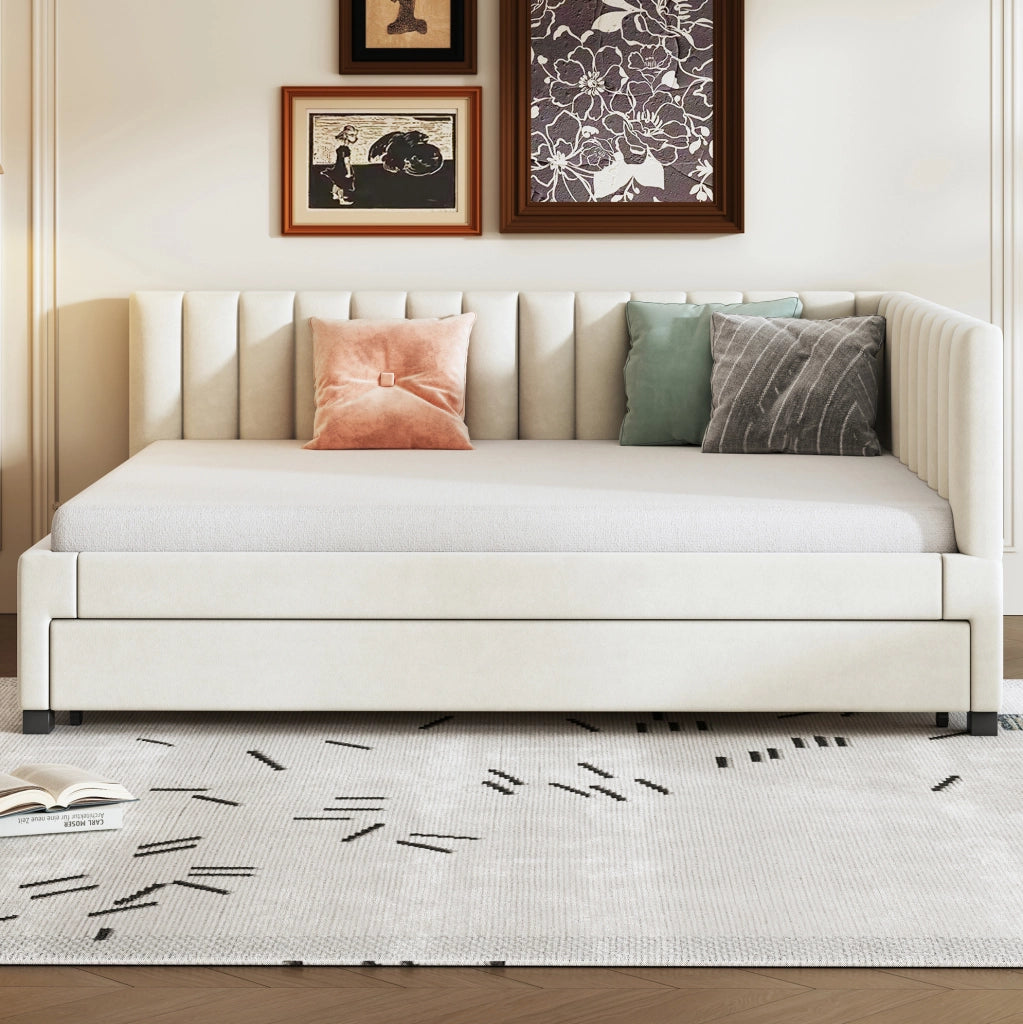 Letto 140x200 cm trasformabile in divano con letto estraibile in velluto
