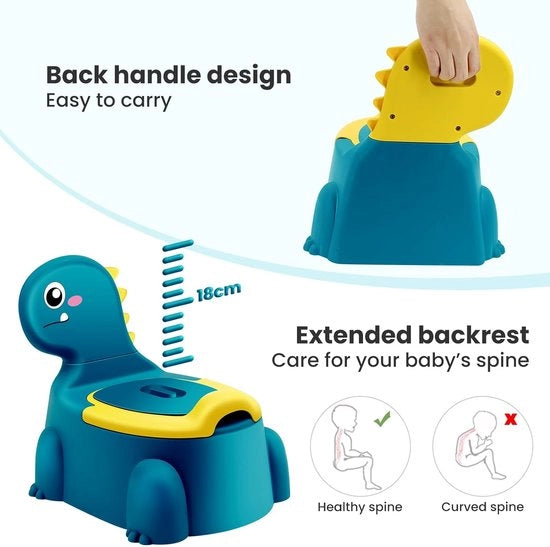 Polveriera per Bambini - Allenamento con Tema Dinosauri, Comodo e Senza Rischio, Incluso Funzioni Utili per Piccoli Esploratori