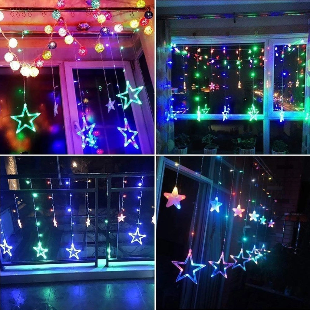 CATENA LUMINOSA STELLA LUCE RGB COLORI STELLE LUCI LED NATALE FESTE ADDOBBI