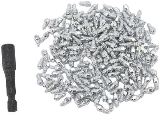 Antislip Spiegeleisen 100 Stuks - Spiegeleisen per Roestvrij Staal - Kit di Installazione Incluso - Duraturo - Adatto per Pneumatici Invernali - Pneumatici con Spiegeleisen