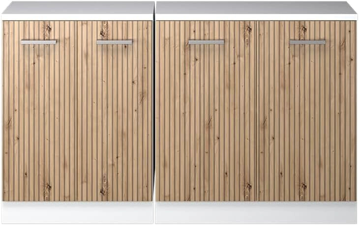 Set di mobili sottotetto Rion, Rovere artigianale, 140 cm Set di 2 carcasse armadio profondità 60 cm, adatto per il salvaspazio sotto tetti spioventi