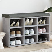 Panca Porta Scarpe-Sgabello-Panca Scarpiera Grigio Sonoma 82x32x50 cm Legno Multistrato
