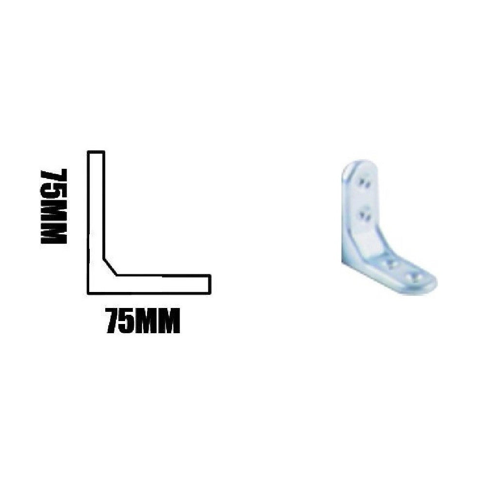 Trade Shop - Set 2 Pz Lastrina Ad Angolo 75 Mm Sostegno Staffa Angolare Con Viti Mobili 91213 -
