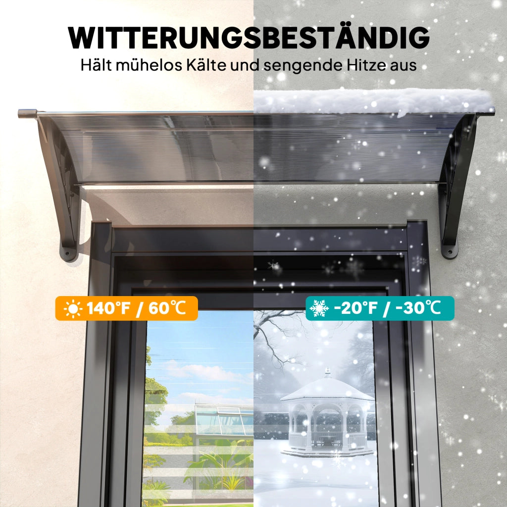 Vordach per Porta d'Ingresso ¨C Minimal ¨C Nero 100x75x23 cm