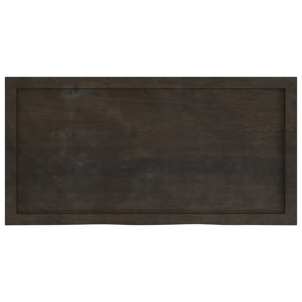 Piano Tavolo Marrone 100x50x(2-6) cm Rovere Massello Trattato 3156430