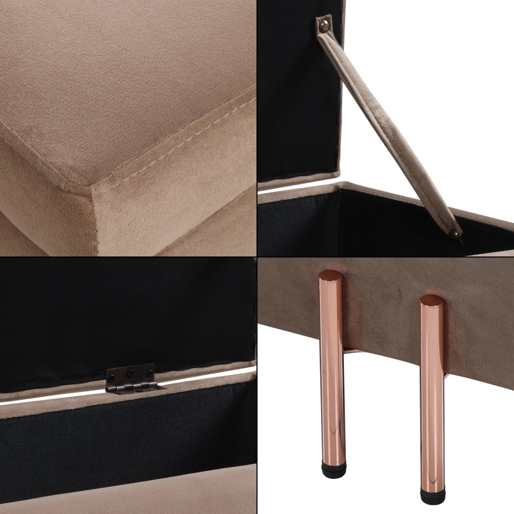 Ottomana Dals Cassapanca con Seduta Imbottita 118x40x42 cm Marrone [en.casa]