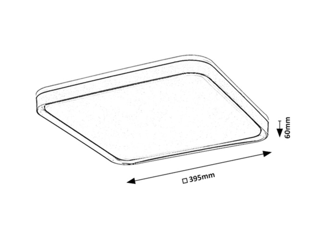 Plafoniera LED quadrata 39,5 cm 26W grigia Liatris Rabalux