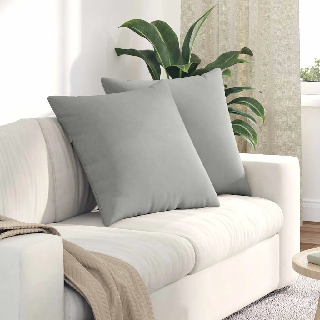 Cuscini da Divano 2 pcs Grigio chiaro 80 x 80 cm Tessuto