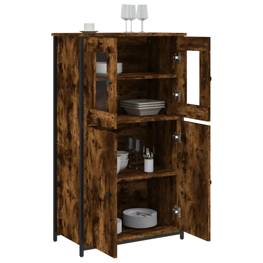 Credenza Rovere Fumo 62x32x106,5 cm in Legno Multistrato 834207
