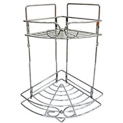 Trade Shop - Mensola Angolare Per Bagno Angoliera Doccia A 2 Livelli Ripiani In Metallo 52719 -