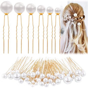 Accessori per capelli per matrimoni a forma di U - 50 pezzi - Perle - Inox - Duraturo - Capselli eleganti - Set di accessori per capelli per la sposa