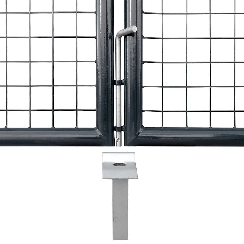 Cancello da Giardino in Rete Antracite 500x125 cm in Acciaio Zincato 154549