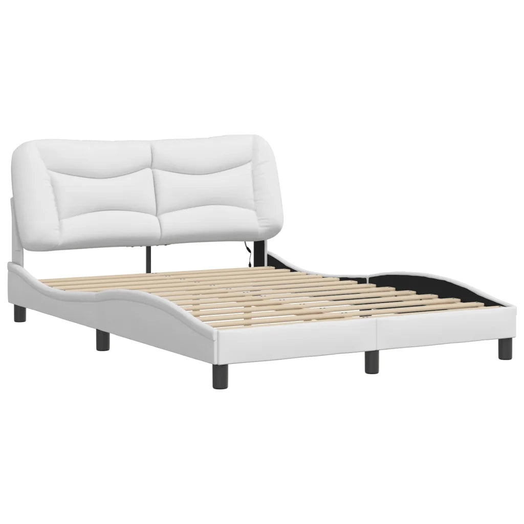 Giroletto con LED senza Materasso-Struttura Letto Hvar Bianco 140x190 cm