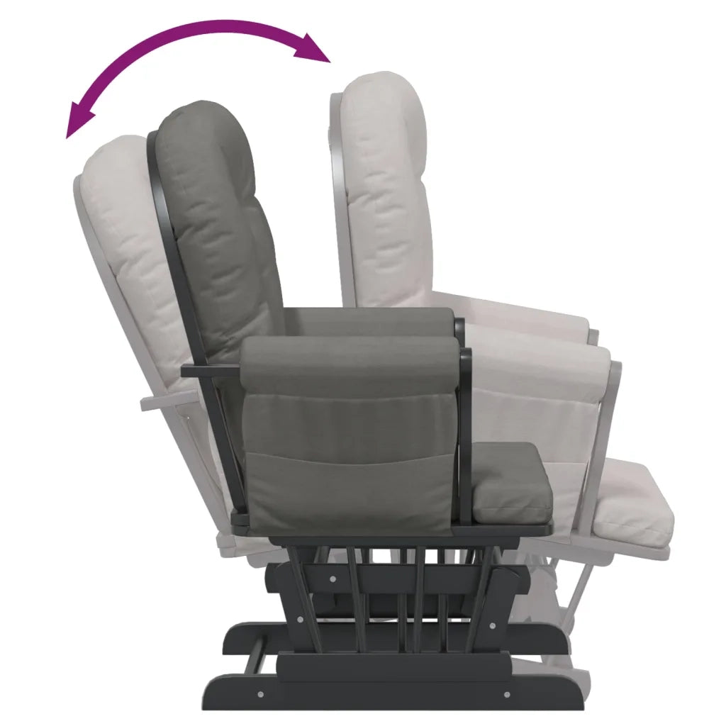 Poltrona | Sedia Relax Glider con Sgabello Grigio Scuro in Tessuto