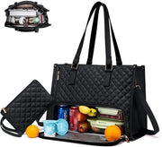 Borsa per laptop da 15,6 pollici con contenitore isolante per pasti Grande borsa 2-in-1 con contenitore per pasti Borsa per laptop e pasti da portare con sé Borsa per laptop e pasti per lavoro, scuola e ufficio (nero)
