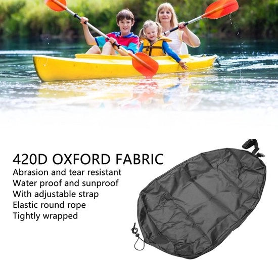 Copertura di Cockpit Acquaparante - Materiale 420D Oxford - Cinturone di Fissaggio Adattabile - Protezione Universale - Deposito all'Aperto - Resistente ai Colpi - Copri Kajak