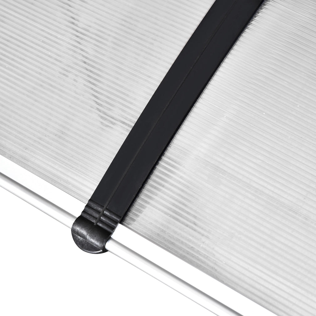 Pensilina da esterno 90 x 295 cm con protezione UV, copertura in policarbonato e struttura in alluminio