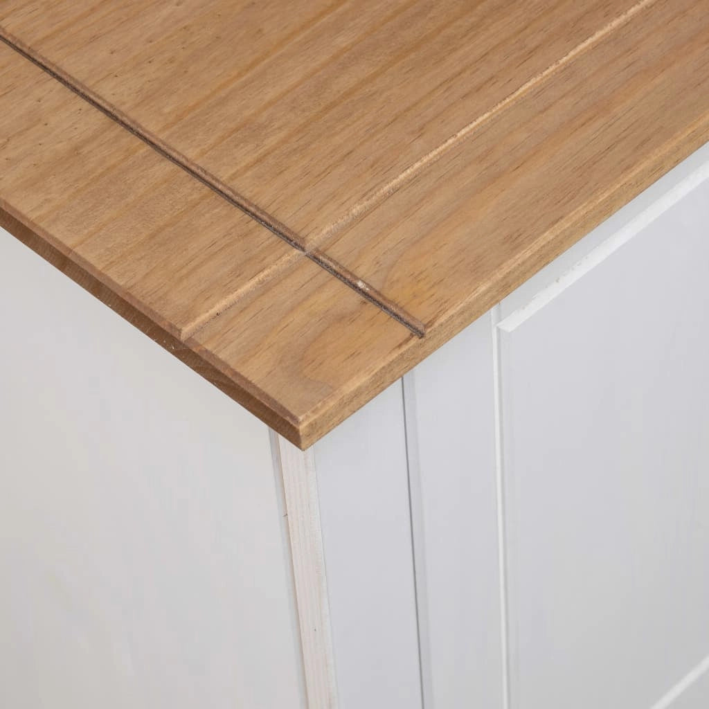 Mobile TV multimediale scaffale TV mobile TV sala da pranzo soggiorno camera da letto 120 x 40 x 50 cm legno di pino massiccio bianco 02_0025873