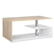 Tavolino da Salotto Haarlem con 3 Piani 90 x 50 x 41 cm - Effetto Rovere / Bianco [en.casa]