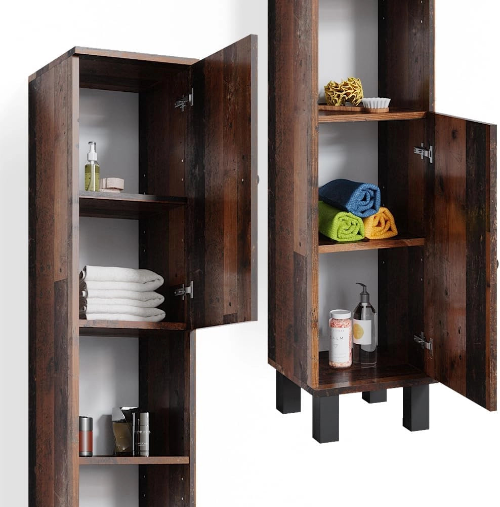 Armoire haute Placard Meuble de salle de bains Fynn style ancien