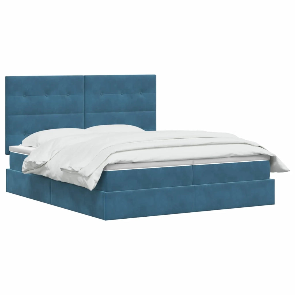Letto con contenitore LED e materasso Blu Scuro 200 x 200 cm 3460276