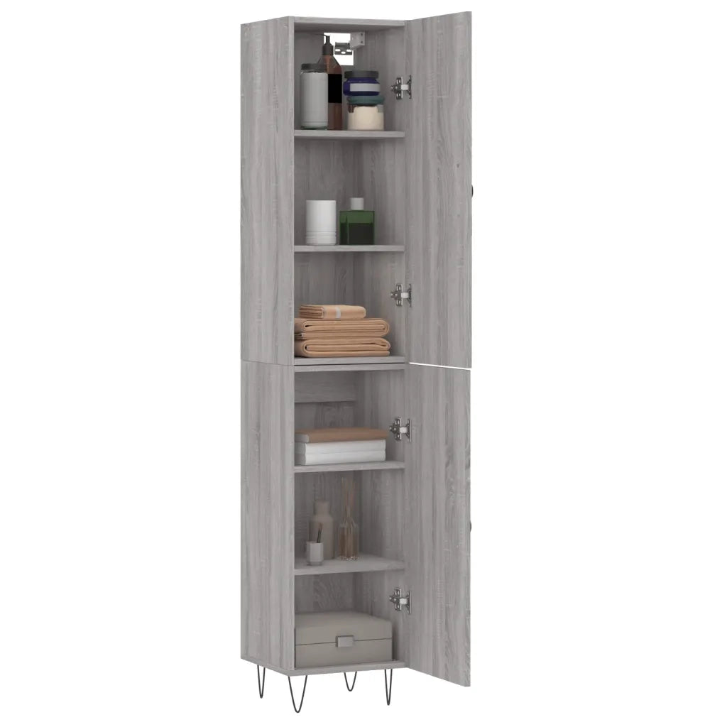 Credenza | Madia | Buffet da pranzo | Armadio da pranzo Grigio Sonoma 34,5x34x180 cm in Legno Multistrato