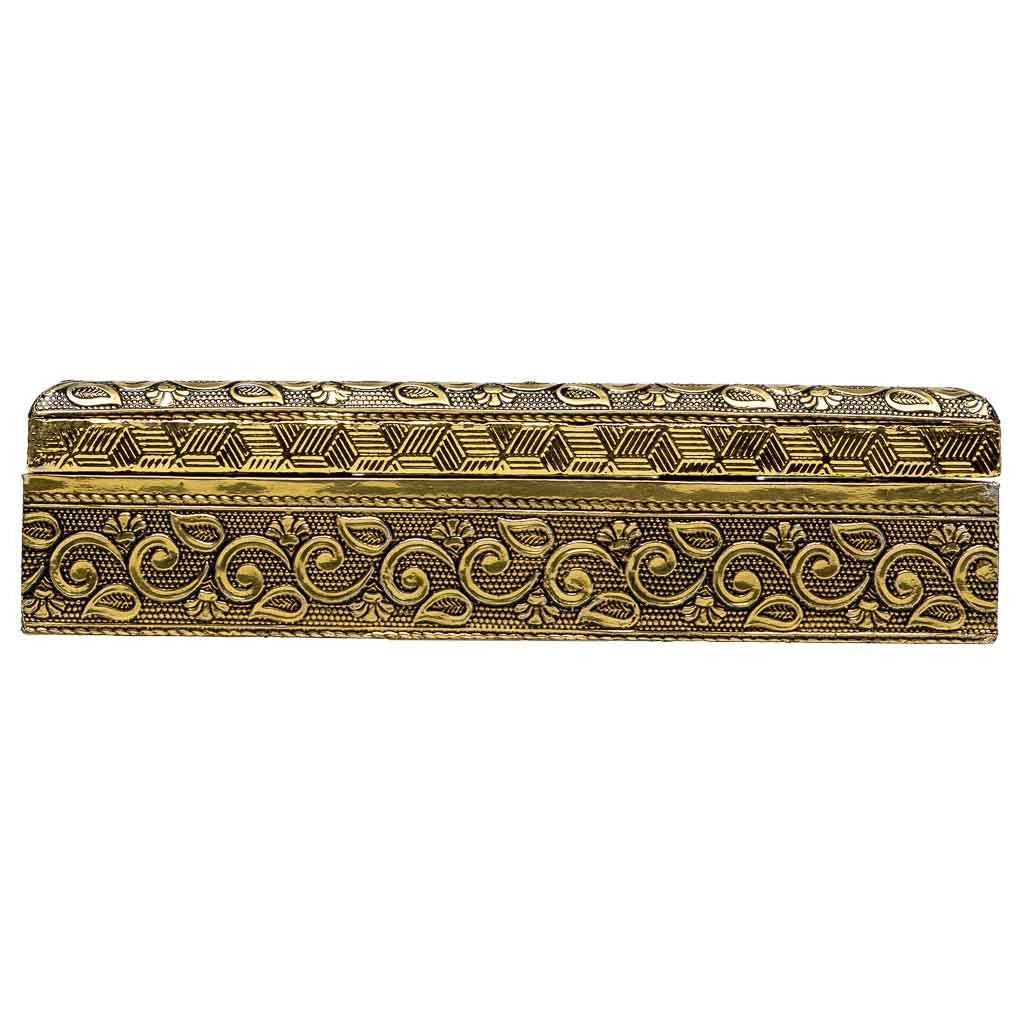 Portagioie in metallo dorato sbalzato 20x20x5h