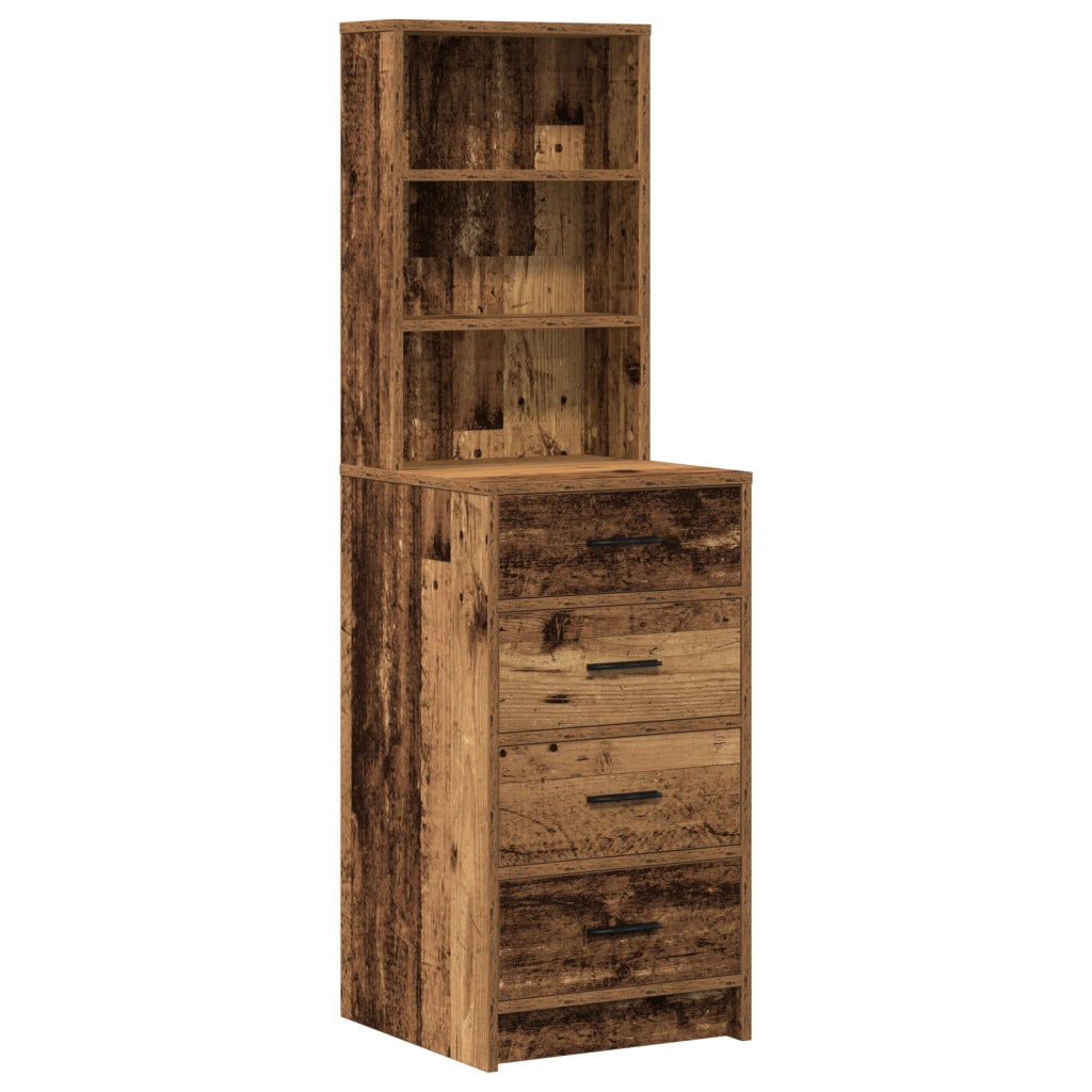 Set da Toeletta di 2 Pezzi con LED in Legno Vecchio