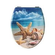 Trade Shop - Copriwater Copri Water Sedile Wc Bagno Universale Mdf Conchiglie Mare 59209 -        3,5