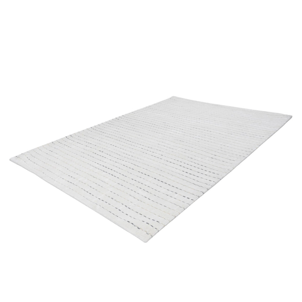 Tappeto Prime 100 in lana e viscosa bianco e grigio