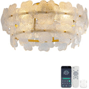 Ventilatore da soffitto 19 pollici con copertura in vetro cristallo, pale ABS, motore DC silenzioso, 6 velocit¨¤, avanti/indietro, compatibile app