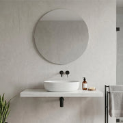 Mensolone bagno 120 cm in legno effetto marmo bianco carrara Levia