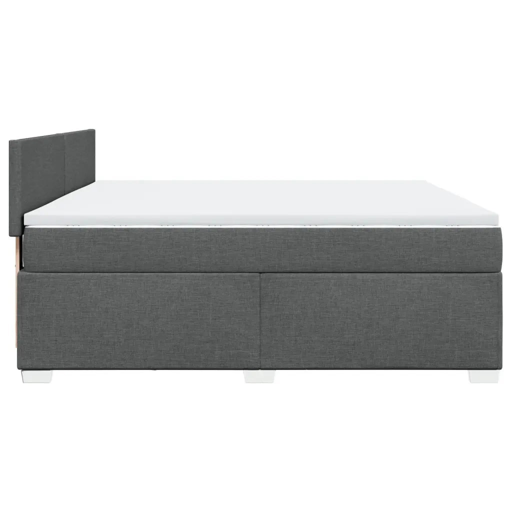 Giroletto a Molle con Materasso Grigio Scuro 180x200 cm Tessuto