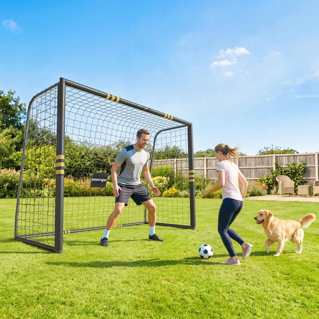 Porta da Calcio 3x1,2x2 m con Rete e Imbottitura in EPE Giallo