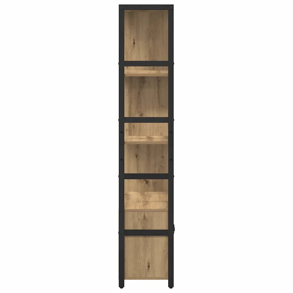 Libreria-Scaffale per Libri-Mobile di Stoccaggio Rovere artigianale 80 x 30 x 155,5 cm