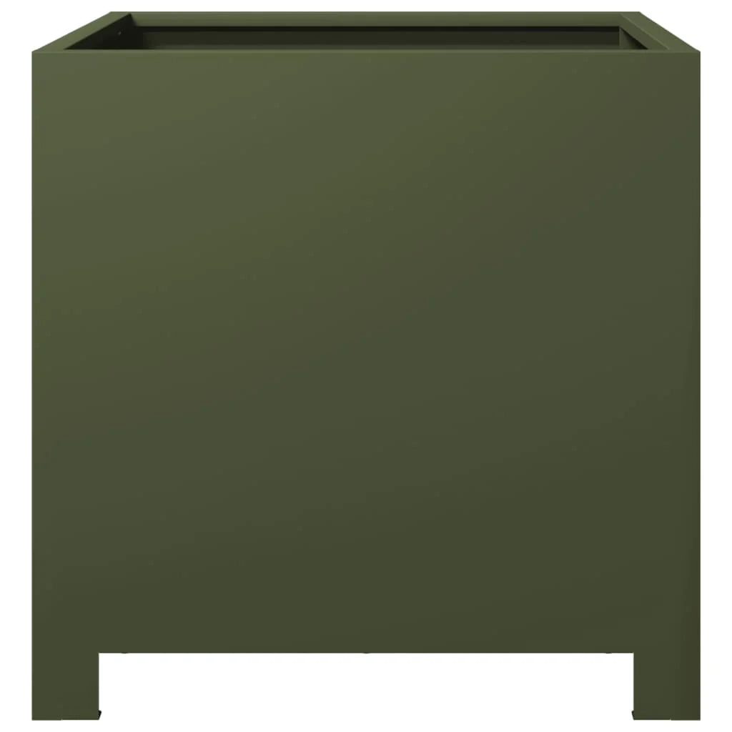 Fioriera aiuola rialzata fioriera aiuola giardino terrazza set da 2 verde oliva 40 x 40 x 40 cm acciaio verde 02_0039082