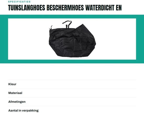 Slanghoes Acquaplastica - Protezione contro Polvere/Sole - Adatto per Slanghaspe Opvolgibili - Materiale Polyester Robusto - Dimensioni 60x45x60 cm - Slanghoes per Slanghaspe