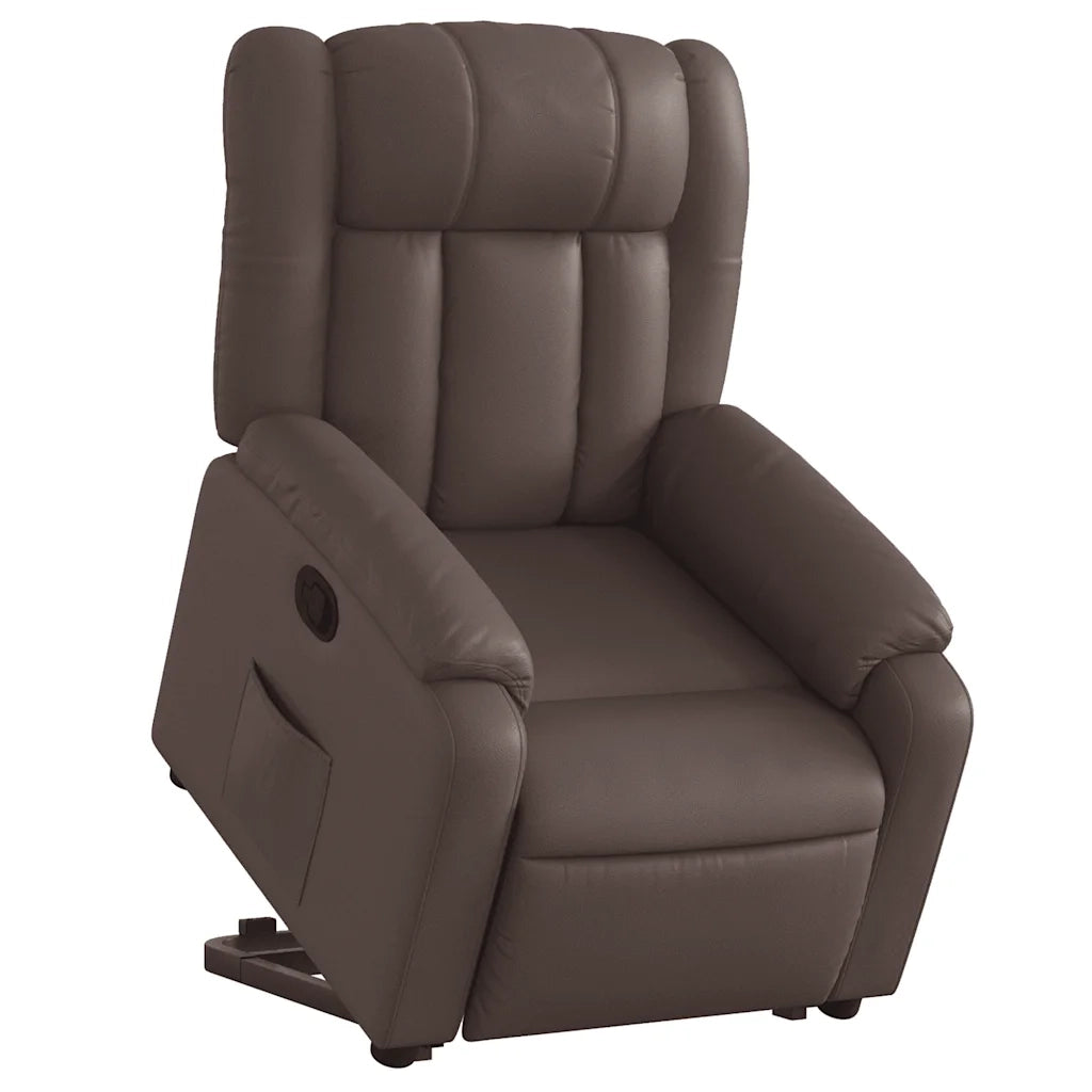 Poltrona Alzapersona Reclinabile Marrone in Similpelle 3205266